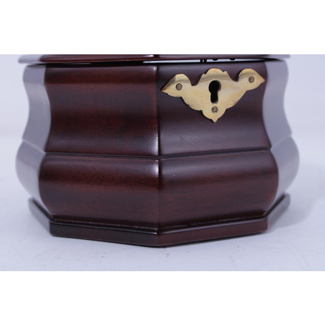 Virginia Metalcrafters Mahogany Octogonal Tea Caddy For Sale In Philadelphia - Image 6 of 13