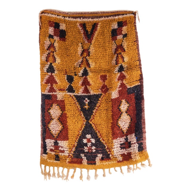 Vintage Berber Azilal Bold Graphic Small Rug For Sale