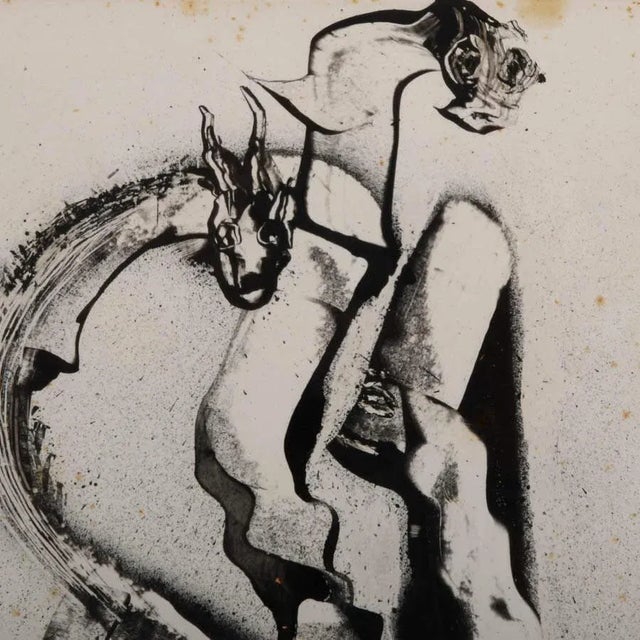 Figurative Framed Signed Akston "Puzzled" Oil on Paper For Sale - Image 3 of 10