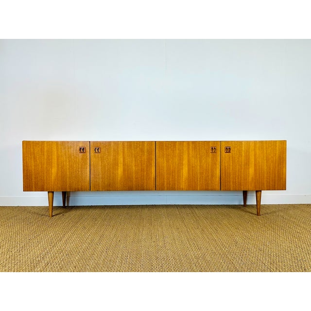 Scandinavian Teak Sideboard with Four Doors and Tapered Legs, 1960s For Sale - Image 18 of 18