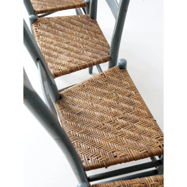 Antique Woven Seat Chairs Set of 4 For Sale - Image 9 of 11