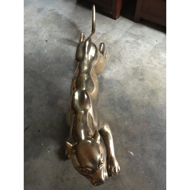 Large Scale Japanese Panther Sculpture in Brass For Sale - Image 9 of 12