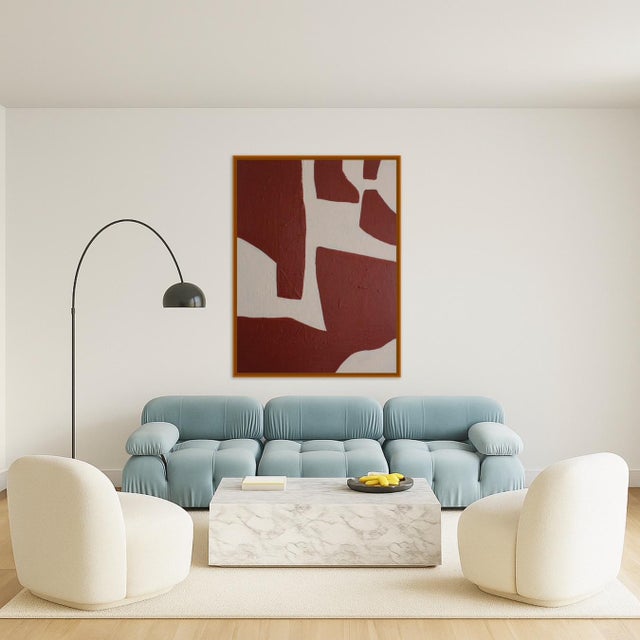 Bodasca, Organic 2, Abstract on Burgundy, 2026, Acrylic on Canvas For Sale - Image 4 of 9