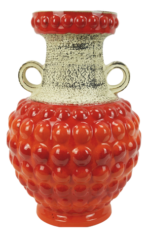 Model 65 45 WGP Vase Bubble Decor Red and Orange by Bay Keramik, 1960s