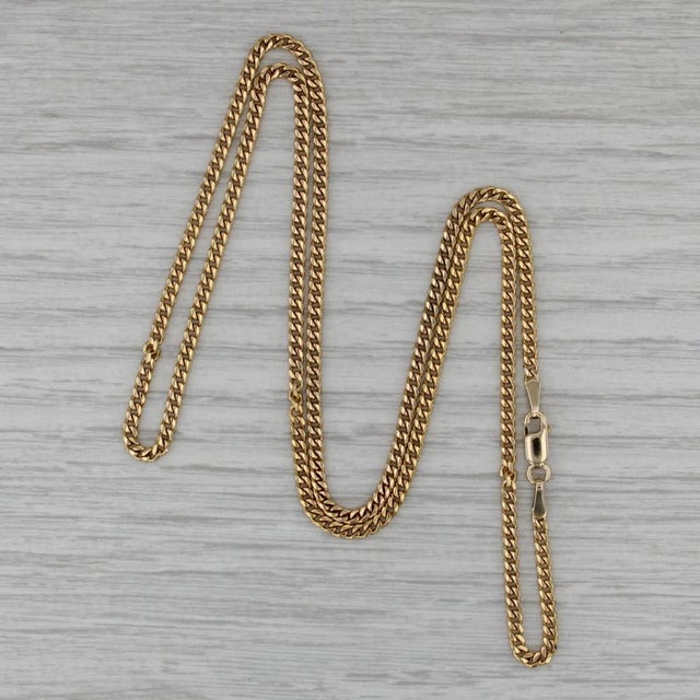 2010s 20.25" 2.2mm Curb Chain Necklace 14k Yellow Gold For Sale - Image 5 of 5