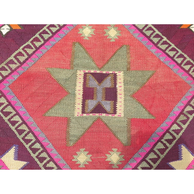 Mid 20th Century 60s Turkish Kilim Tribal Rug Handmade Area Rug For Sale - Image 10 of 11