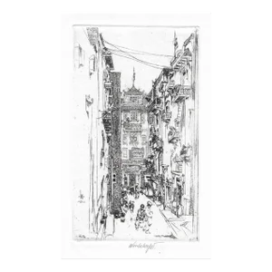 1921 John Winkler Light Alley Etching