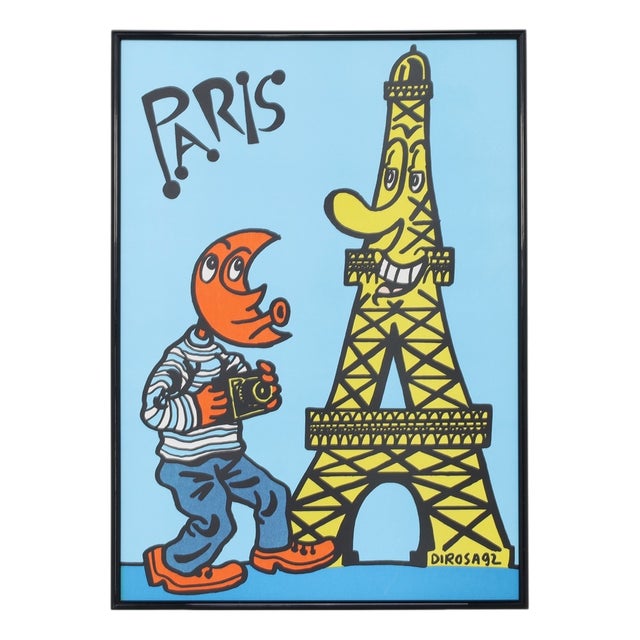 The Moon Man in Paris Poster by Hervé Di Rosa, 1992 For Sale