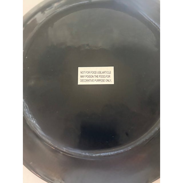 Hand Painted Fleur De Lis Butterfly and Ladybug Decorative Plates - Set of Two For Sale - Image 4 of 5