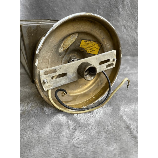 Vintage Mid Century Modern Style Frosted Glass Light Pendant Flush Mount For Sale - Image 4 of 7