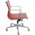 Charles Eames EA-117 office chair upholstered in red leather, with a chrome frame and armrests. The chair is from the...