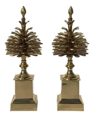 Brass "Pommes de Pin" Pinecones Style of Maison Charles - a Pair