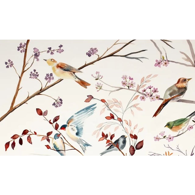 Contemporary "Birds on Branches No. 2" - Original Watercolor Nature Wildlife Painting by Elizabeth Becker For Sale - Image 3 of 3