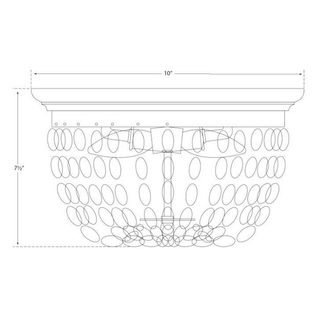 Traditional Chapman & Myers for Visual Comfort Signature Paris Flea Market Small Flush Mount in Antique-Burnished Brass with Seeded Glass For Sale - Image 3 of 3