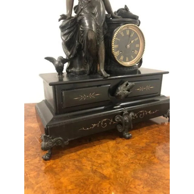 Large Antique Victorian Mantle Clock, 1860s For Sale - Image 6 of 8