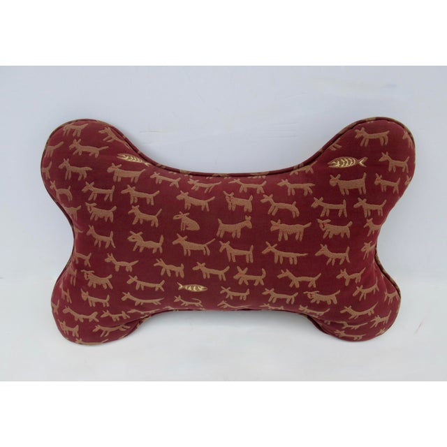 1990s Vintage Donghia "Housepets," Textile Doggy-Bone Shaped, Accent Pillow -Down Fill For Sale - Image 5 of 8