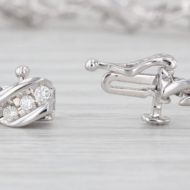 2010s 0.85ctw Diamond Tennis Bracelet 10k White Gold 7" 5.2mm For Sale - Image 5 of 8