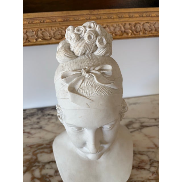 French Vintage Sevres Bisque Porcelain Bust of Empress Marie-Louise For Sale - Image 3 of 12