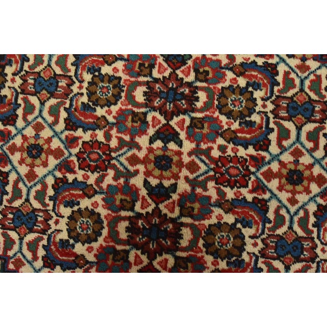 Blue Tabriz Rug 9’10” X 12’9” Blue Wool Vintage Traditional Hand-Knotted Carpet For Sale - Image 8 of 15
