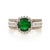 1.24ct Round Emerald Vintage Diamond Cocktail Ring in 14k Yellow Gold Size 6 For Sale - Image 4 of 15