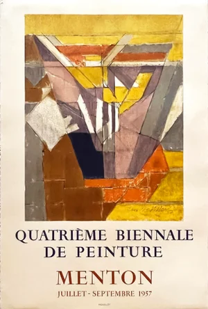 Jacques Villon 4th Biennale of Painting, 1957 Exhibit Poster (Mourlot Print)