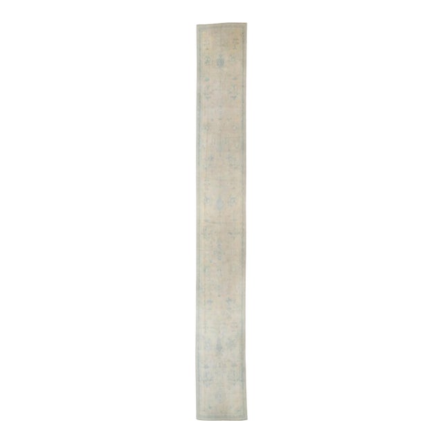Antique Long Turkish Oushak Runner - 3'8" x 21'6" For Sale