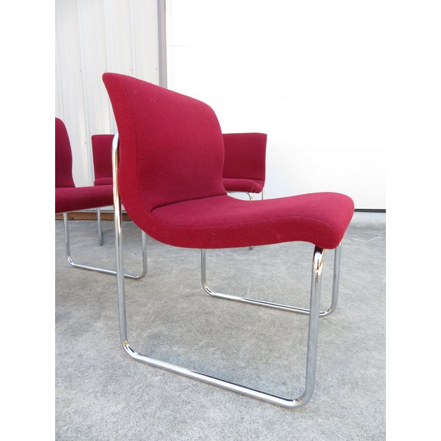 Mid Century Modern ~ Chrome Modular Scoop Side Chairs Set of 4 ~ Milo Baughman Style For Sale - Image 12 of 15