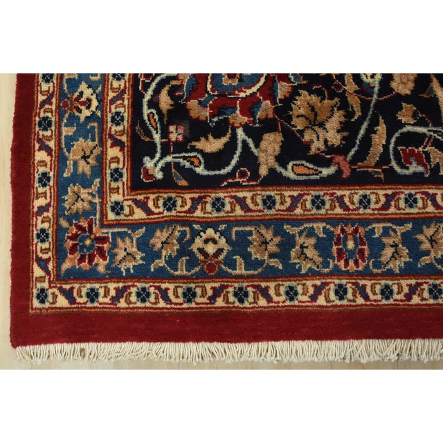 1980s Kashmar Rug 10′ X 12’11” Red Wool Traditional Hand-Knotted Oriental Carpet For Sale - Image 12 of 15