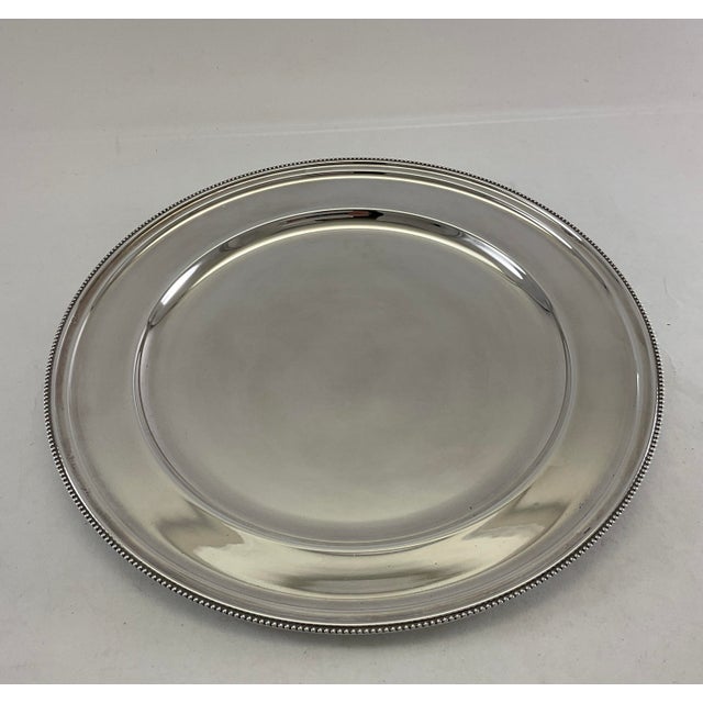 1980s Silver Round Platters Beaded, 11.5 In. For Sale - Image 4 of 7