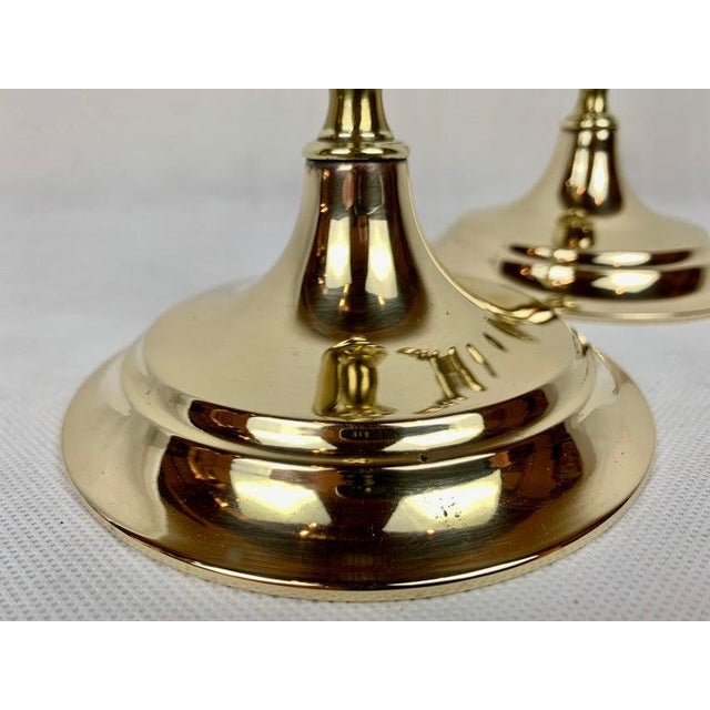 Late 19th Century A Pair of Solid Brass Open Barley Twist Candlesticks With Round Bases -England, 19th C., 12" For Sale - Image 5 of 8