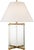 Modern J. Randall Powers by Visual Comfort Signature Cameron Table Lamp in Crystal and Gilded Iron with Linen Shade For Sale - Image 3 of 3