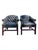 Vintage Chesterfield Style Tufted Chairs in Black a Pair For Sale - Image 4 of 8
