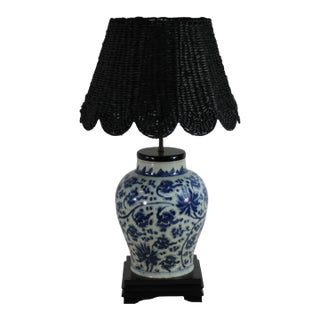 Pair of Chinese Blue and White Porcelain Lamp For Sale