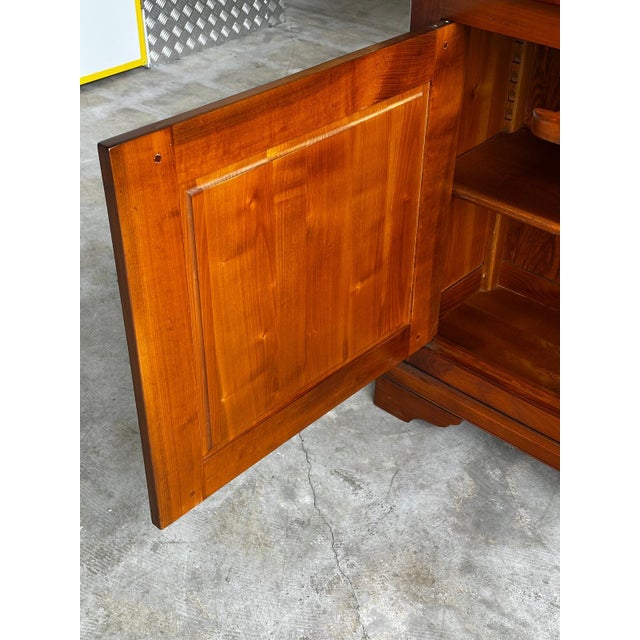 Brown 20th Century Cherry Wood Bookcase with Sliding Writing Surface, 1920s For Sale - Image 8 of 18