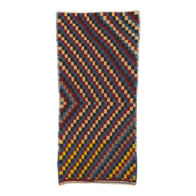 Mid 20th Century Vintage Turkish Tulu Rug, 03'10 X 08'02 For Sale