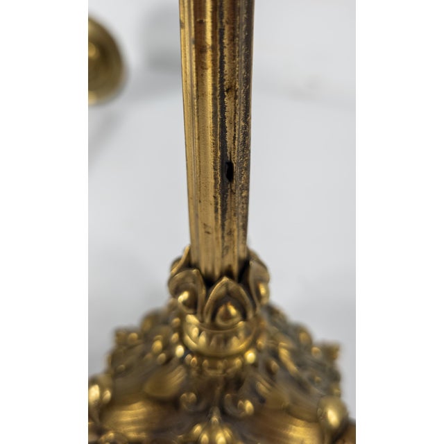 Early 20th Century Pair of French Art Nouveau Bronze Candlesticks by Victor Paillard Paris For Sale - Image 14 of 14