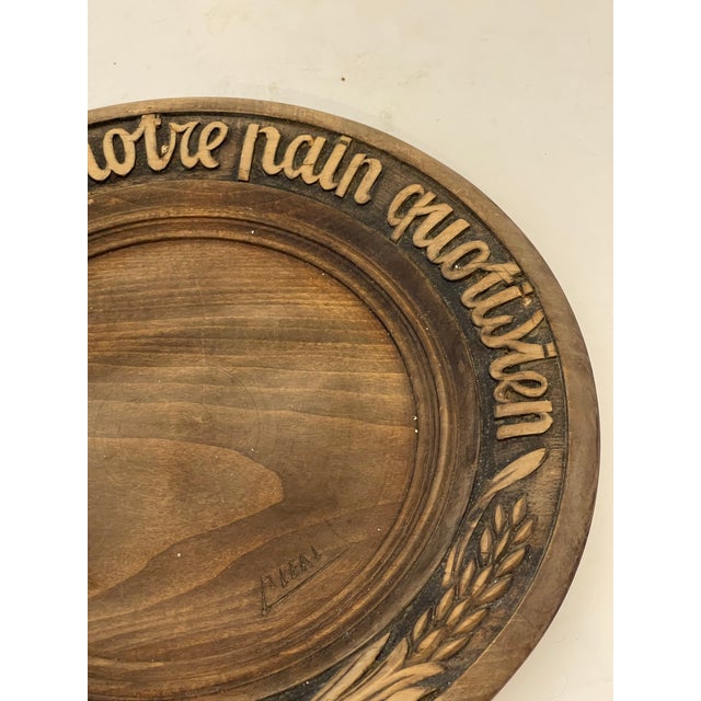 French Carved Wood Bread Platter, Signed For Sale In West Palm - Image 6 of 7