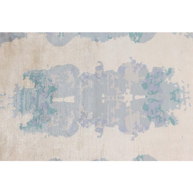 Modern Eskayel Jangala Abstract green Hemp rug by Doris Leslie Blau. Size: 8.2" × 10.3" (248 × 312 cm). New, custom and...