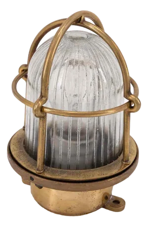 Small Brass and Glass Wall Lamp