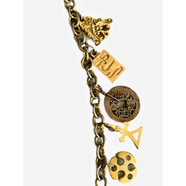 Vintage World Traveler Charm Necklace For Sale - Image 10 of 11