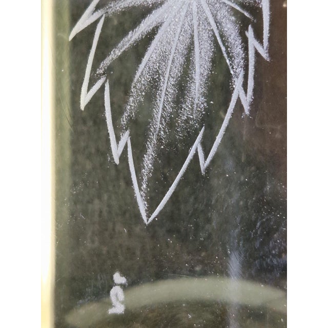 Citrine Drop Cut Engraved Glass Vase by Antonin Drobnik for ZBS, 1960s For Sale - Image 10 of 14