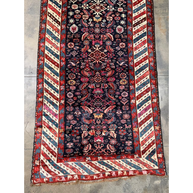 Early 20th Century Circa 1900 Caucasian Handwoven Wool Runner Rug -11'4'' 3'8'' For Sale - Image 5 of 7