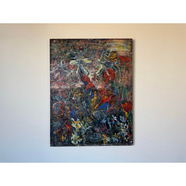 Abstract Large Vintage Helen Stein Mixed Media Expressionist Abstract Painting – Signed For Sale - Image 3 of 8