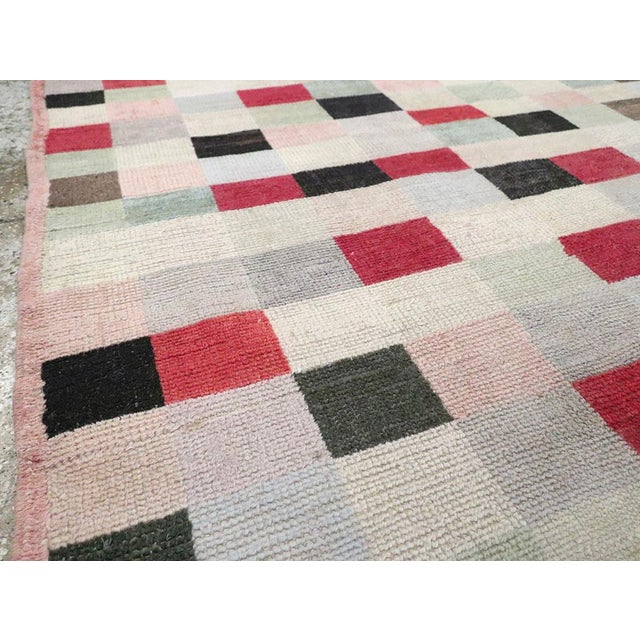 Mid 20th Century Galerie Shabab Collection Mid-20th Century Turkish Art Deco Accent Rug For Sale - Image 5 of 10