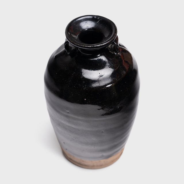 Rustic Chinese Dark Glazed Vinegar Jar, C. 1900 For Sale - Image 3 of 4