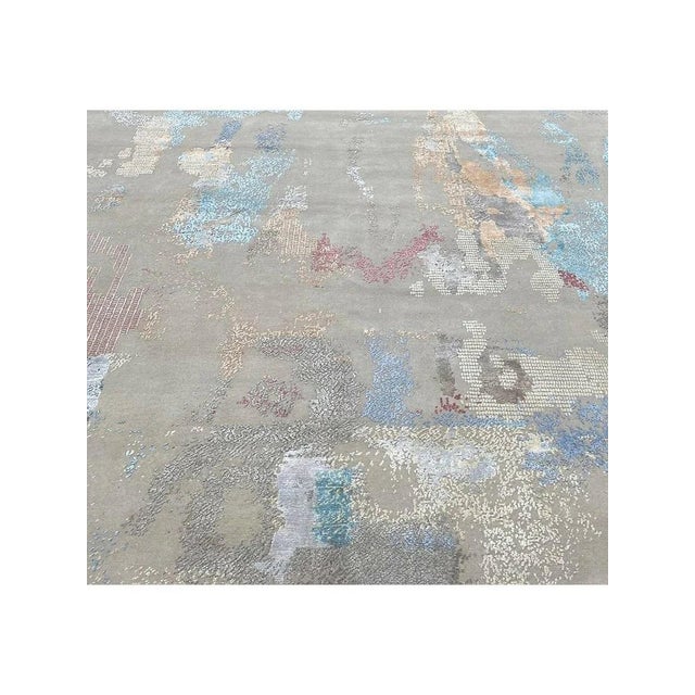 Abstract Handwoven Modern Abstract Area Rug 9x12 For Sale - Image 3 of 12