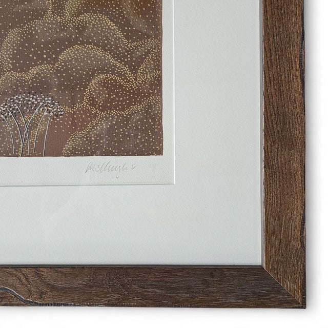 Thomas McKnight’s Schloss Remseck (1980) is a luminous color screenprint on Arches, depicting a serene hillside estate...