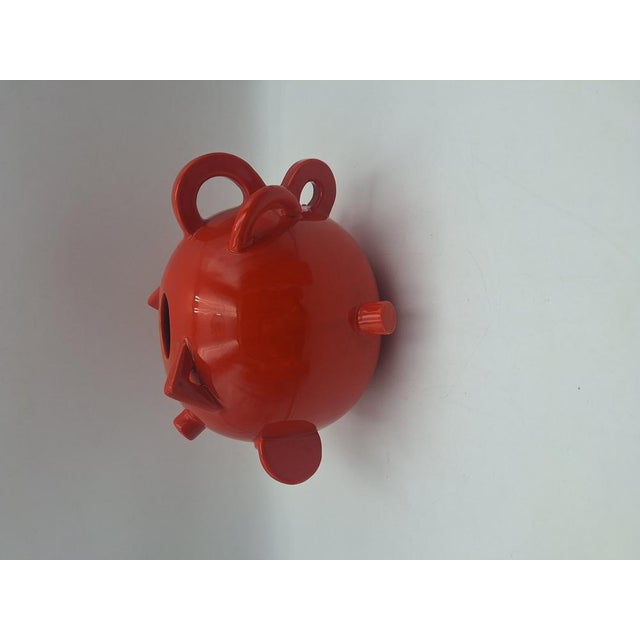 Orange Vintage Vase in Orange Glazed Clay by Alessandro Mendini for Zanotta, 1986 For Sale - Image 8 of 11