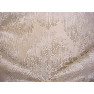 Scalamandre Verona Ecru Floral Damask Upholstery Fabric - 5-1/2 Yards For Sale