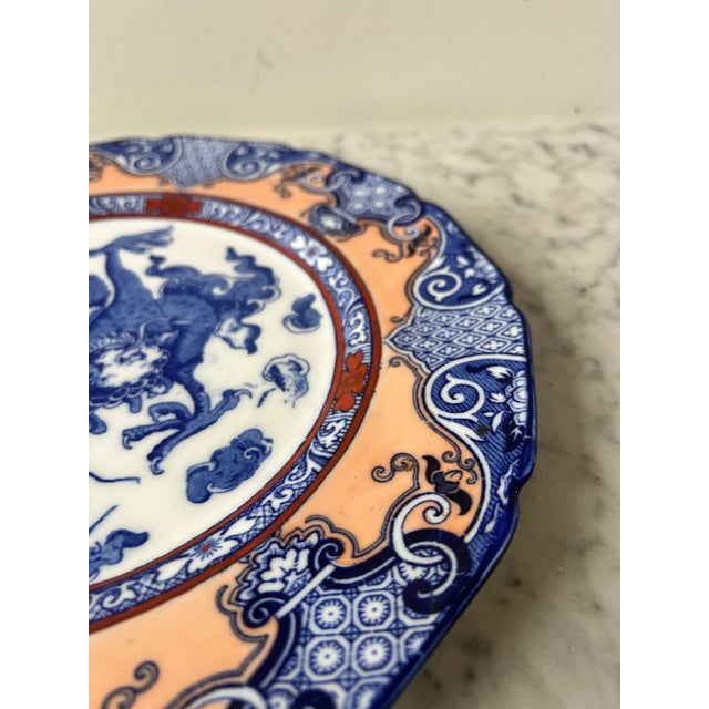 Late 19th Century Royal Doulton Oyama Chinese Porcelain Decorative Plate With Dragon and Clouds- Stamped For Sale - Image 5 of 8